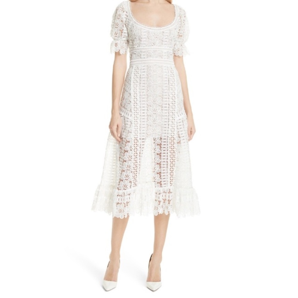 SOLD NWT self-portrait floral guipure lace midi